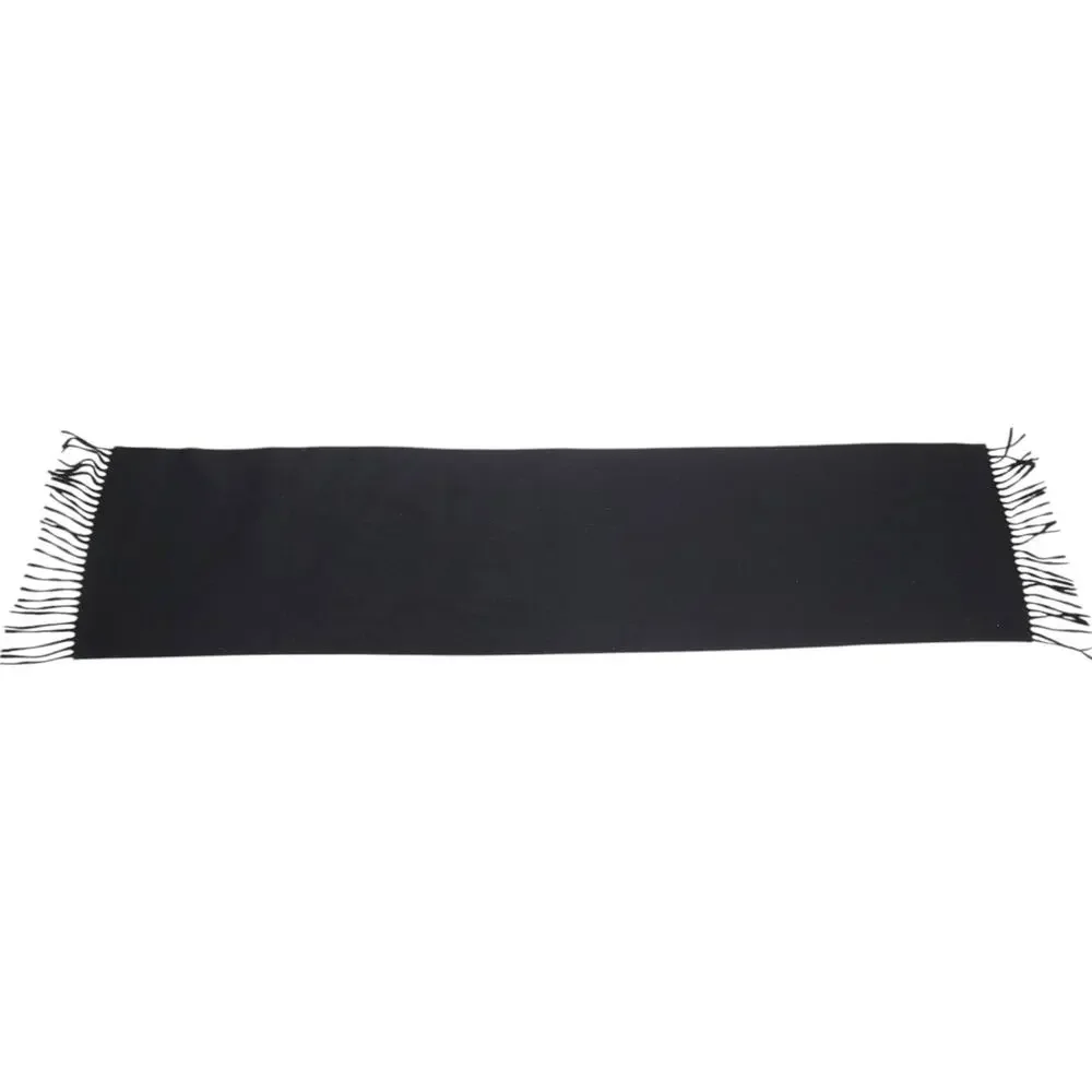Vintage Christian Dior Monsieur Black Scarf Cashmaire Fringed Winter Japan